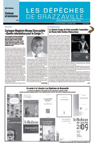 Rhode Makoumbou dans «Les Dépêches de Brazzaville», journal n° 642 (mar 06 jan 2009)