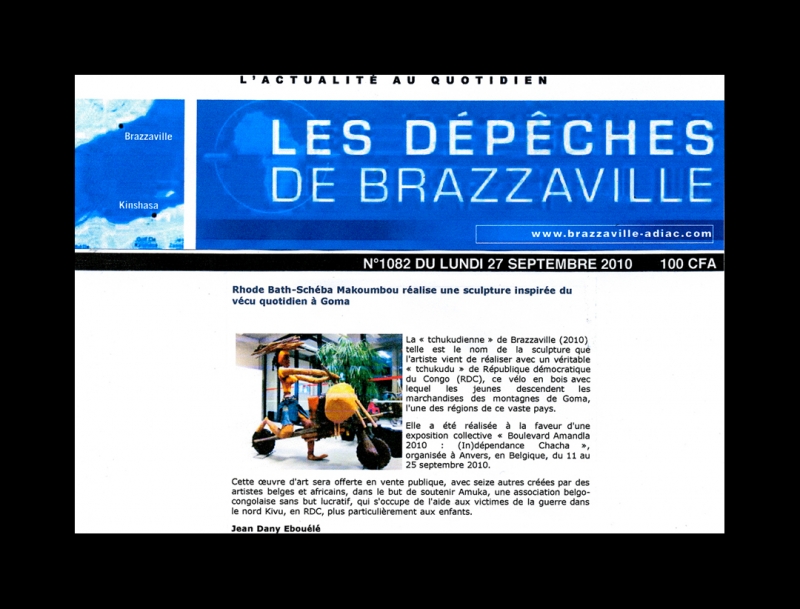 Rhode Makoumbou in «Les Dépêches de Brazzaville», krant n° 1082 (ma 27 sep 2010)