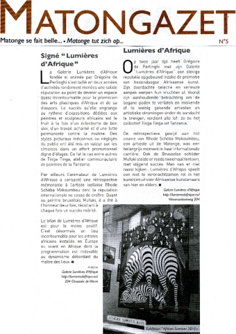 Rhode Makoumbou dans «Matongazet», journal n° 5 (lun 03 jan 2011)