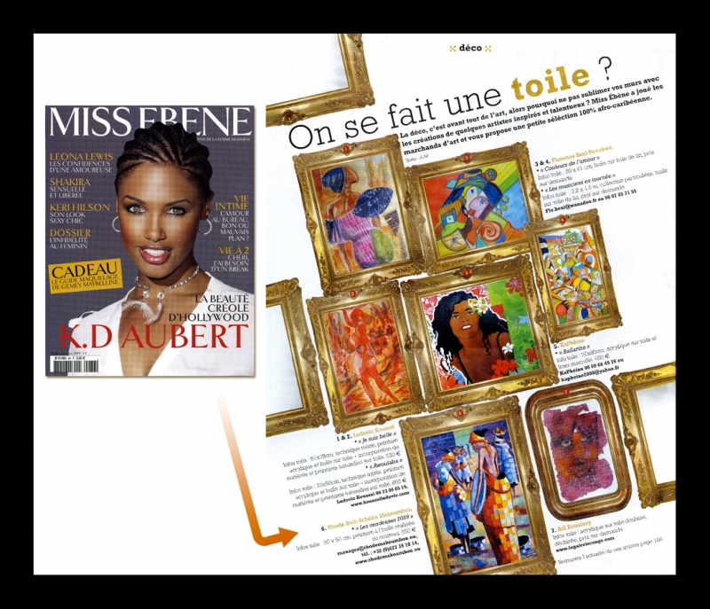 Rhode Makoumbou dans «Miss Ebène», magazine n° 86 (nov 2009)