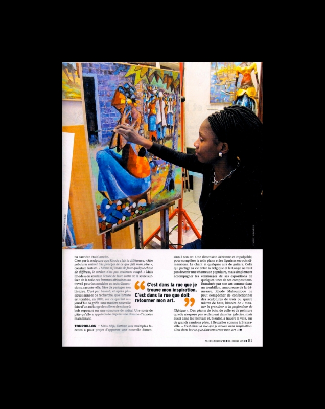 Rhode Makoumbou dans «Notre Afrik», magazine n° 48 (oct 2014) • Coupure de presse 3/3