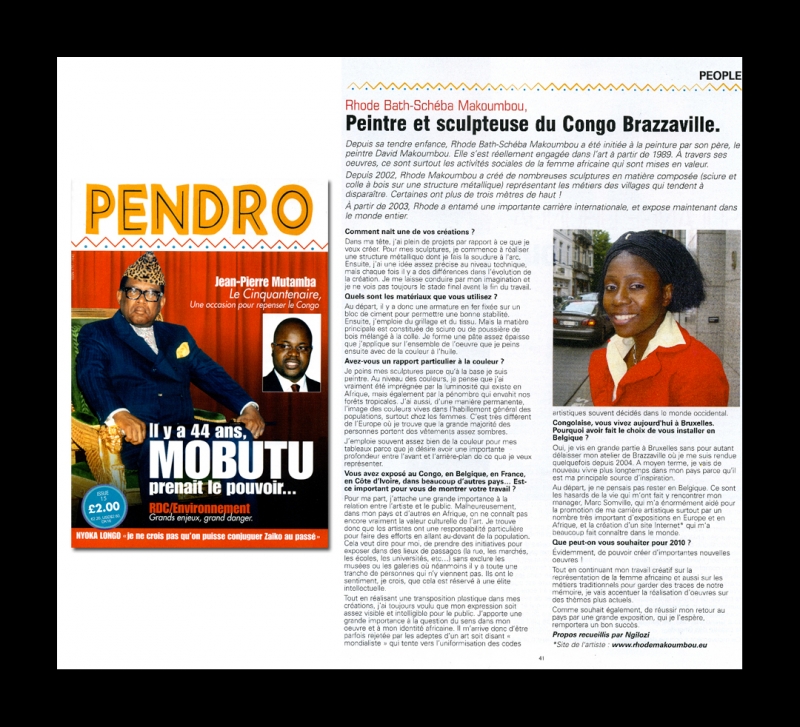 Rhode Makoumbou dans «Pendro», magazine n° 12 (jan 2010)