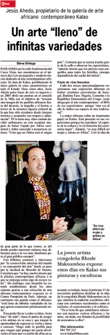 Rhode Makoumbou in «Periodico Bilbao» (nov 2008)