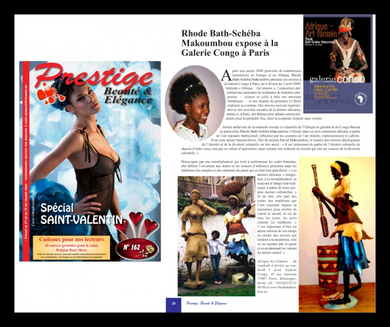 Rhode Makoumbou dans «Prestige», magazine n° 162 (lun 02 fév 2009)