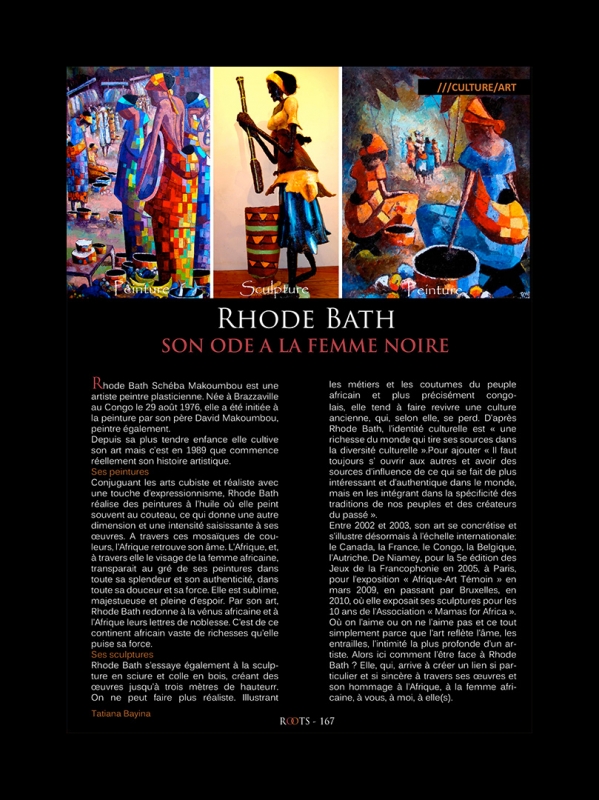 Rhode Makoumbou dans «Roots», magazine n° 6 (oct 2012) • Coupure de presse 2/2
