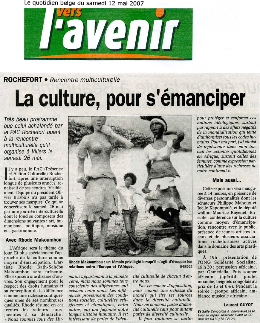 Journal Vers l'avenir «La culture, pour s'émanciper» Presse écrite