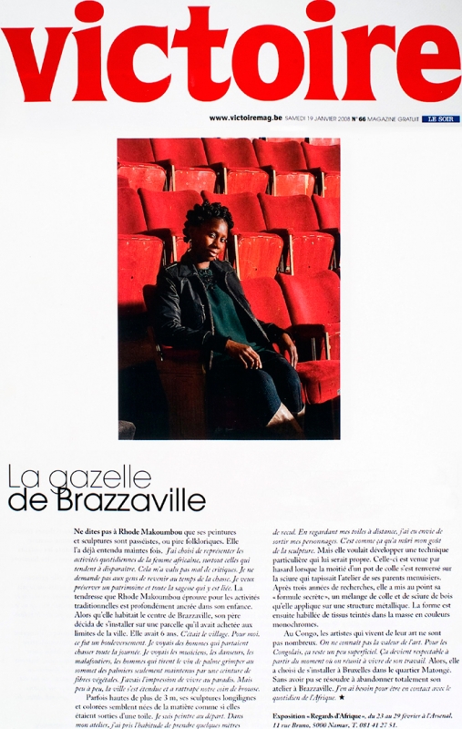 Rhode Makoumbou in «Victoire (Le Soir)», tijdschrift n° 66 (za 19 jan 2008) • Krantenknipsel 1/2