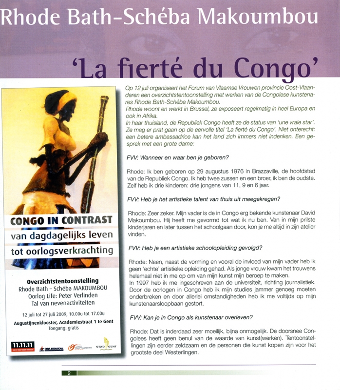 Rhode Makoumbou dans «Wij vrouwen» (lun 01 jun 2009) • Coupure de presse 2/7