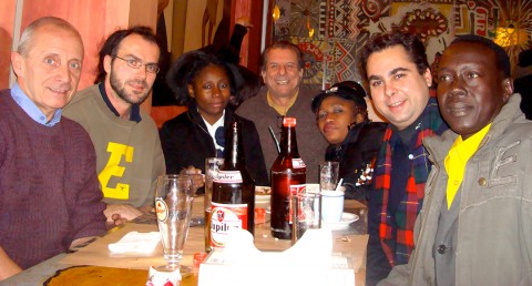 24 novembre 2008 › Marc Somville, Dirk Vercruysse, Rhode Makoumbou, Fez, Fayila Boendi, Grégoire de Perlinghi et Ibrahima Kebe.