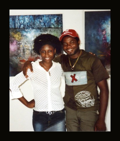 08 maart 2007 › Rhode Makoumbou et le peintre camerounais Tiodjang Zambe.
