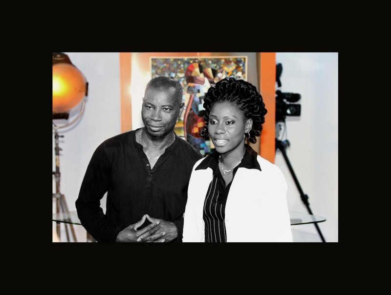 25 september 2008 › Rhode Makoumbou et le photographe Eugène Irabe.