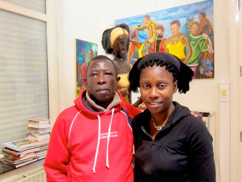 14 mai 2010 › Rhode Makoumbou et Léon Tsambu (chercheur à l'Université de Kinshasa).