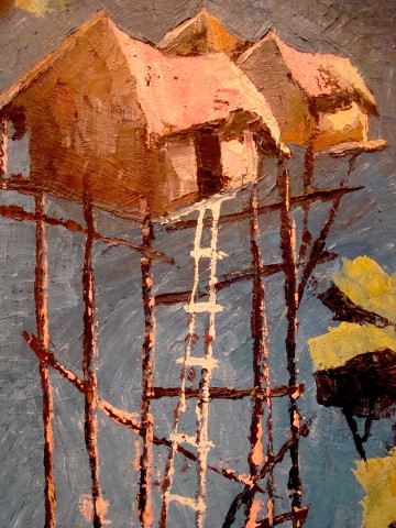 Rhode Makoumbou › Detail: «Village sur pilotis (1)» (2005)