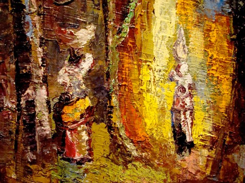 Rhode Makoumbou › Detail: «Villageois dans la forêt» (2007)