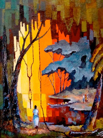 Rhode Makoumbou › Peinture : «La lumière» (2008) • ID › 178