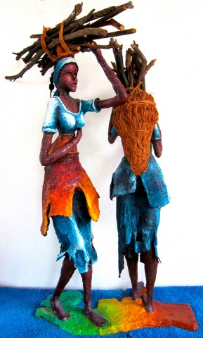 Rhode Makoumbou › Beeldhouwwerk: «Congo : Unité du travail (recto)» (2013) • ID › 382