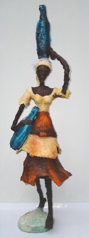 Rhode Makoumbou › Sculpture : «La porteuse d'eau (5)» (2007)