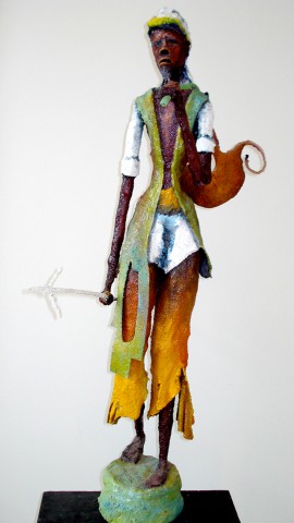 Rhode Makoumbou › Beeldhouwwerk: «Le chasseur de gazelles» (2005) • ID › 135