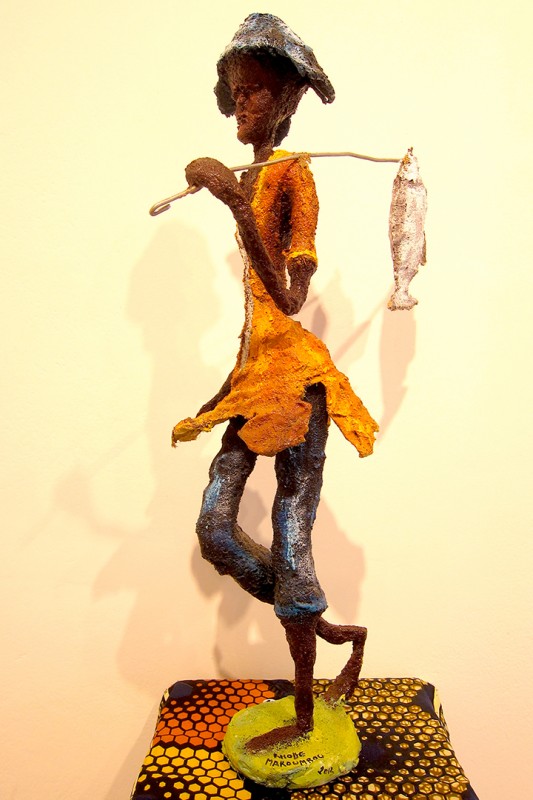 Rhode Makoumbou › Beeldhouwwerk: «Le pêcheur» (2013)