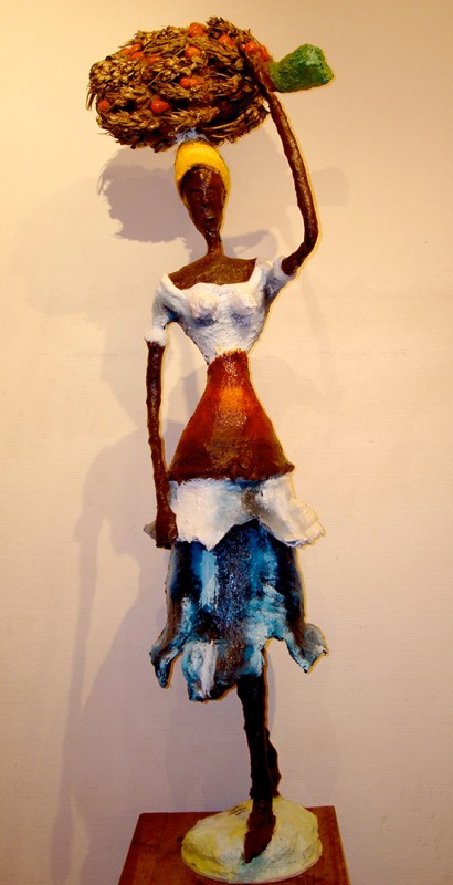 Rhode Makoumbou › Sculpture : «Le régime de noix de palme (5)» (2007)