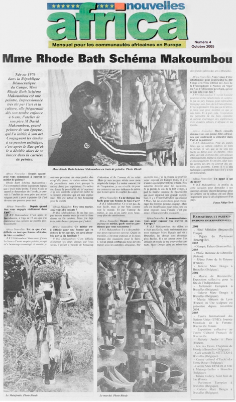 Rhode Makoumbou dans «Africa Nouvelles», magazine n° 4 (oct 2005)