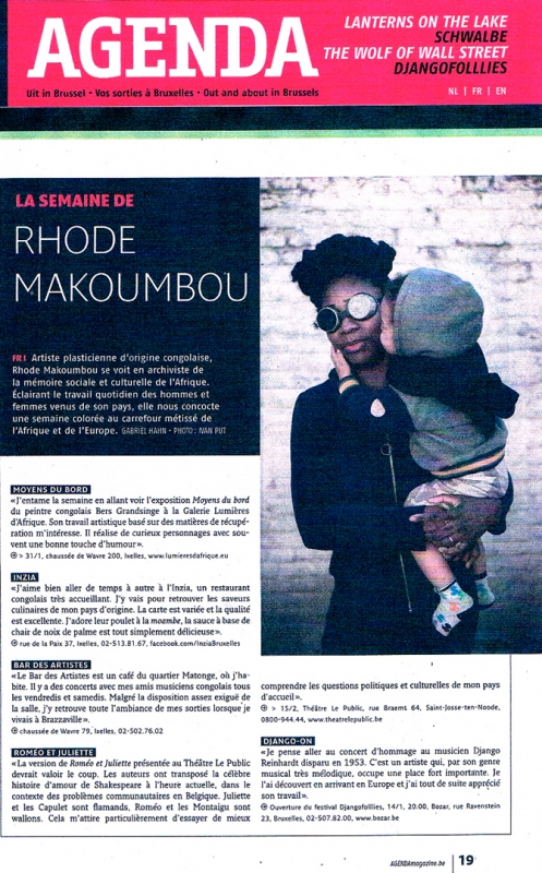 Rhode Makoumbou in «Agenda», tijdschrift n° 1 (woe 01 jan 2014)
