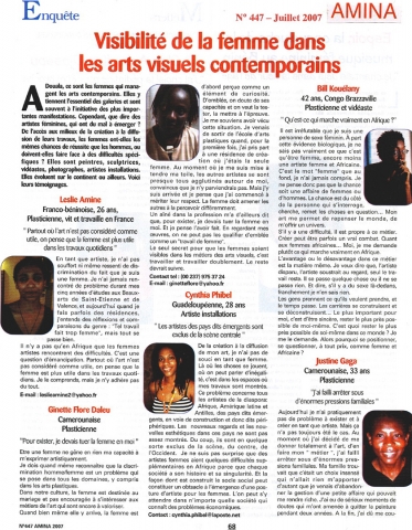 Rhode Makoumbou dans «Amina», magazine n° 447 (jui 2007)