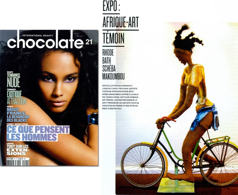 Rhode Makoumbou in «Chocolate», tijdschrift n° 21 (mrt 2009) • Krantenknipsel 1/2