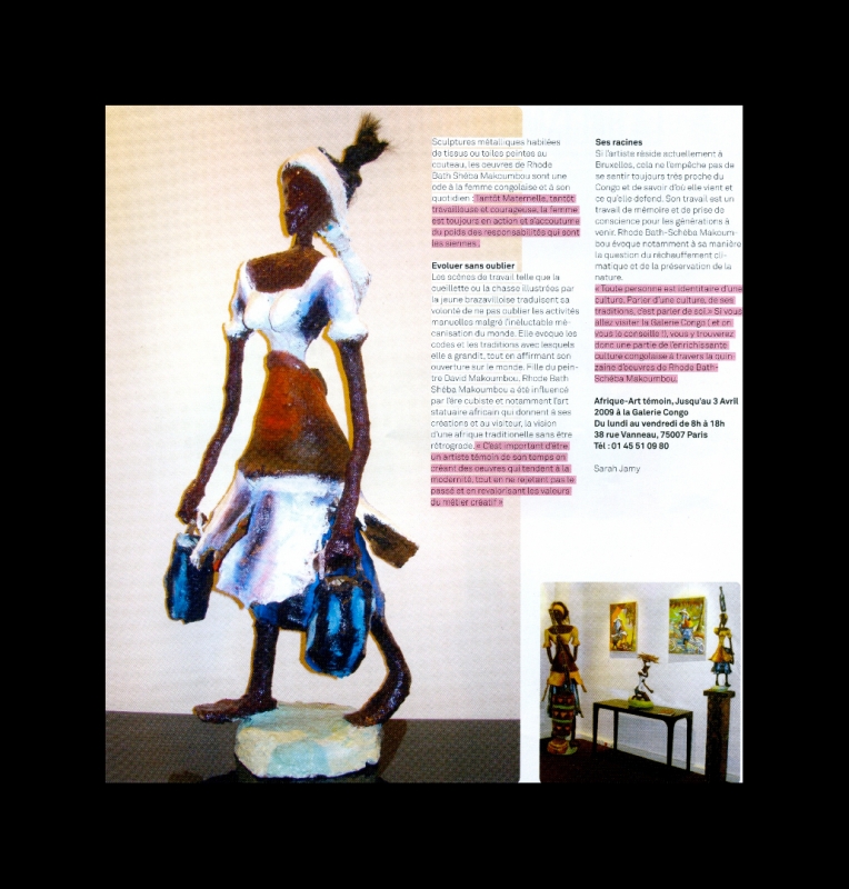 Rhode Makoumbou dans «Chocolate», magazine n° 21 (mar 2009) • Coupure de presse 2/2