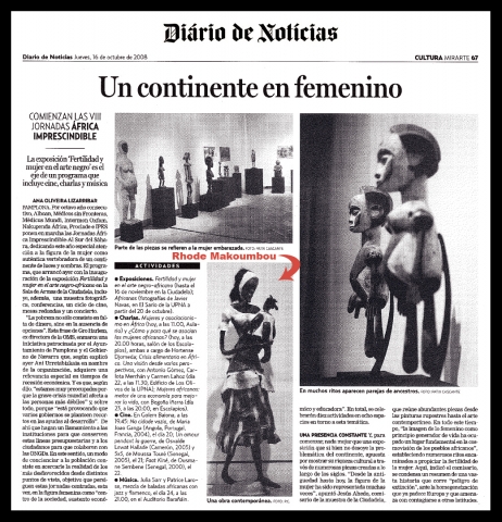 Rhode Makoumbou dans «Diário de Notícias» (jeu 16 oct 2008)