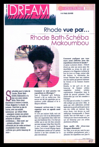 Rhode Makoumbou in «Dream Magazine», tijdschrift n° 1 (okt 2013)