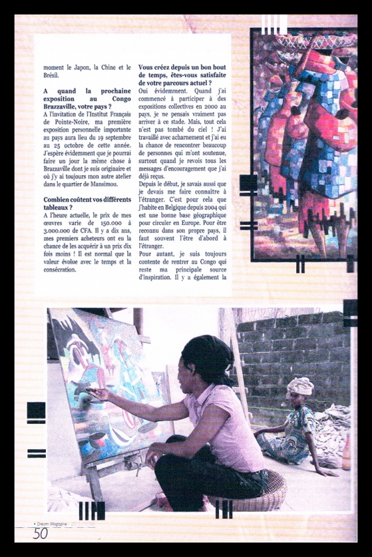 Rhode Makoumbou in «Dream Magazine», tijdschrift n° 1 (okt 2013) • Krantenknipsel 2/3