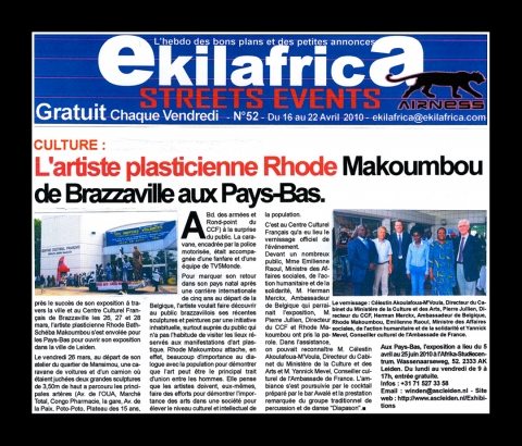 Rhode Makoumbou in «Ekilafrica», tijdschrift n° 52 (vri 16 apr 2010)