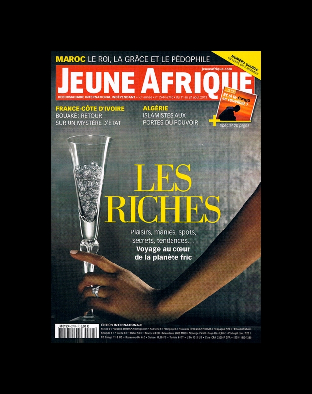 Rhode Makoumbou in «Jeune Afrique», tijdschrift n° 2744 (zo 11 aug 2013) • Krantenknipsel 1/3