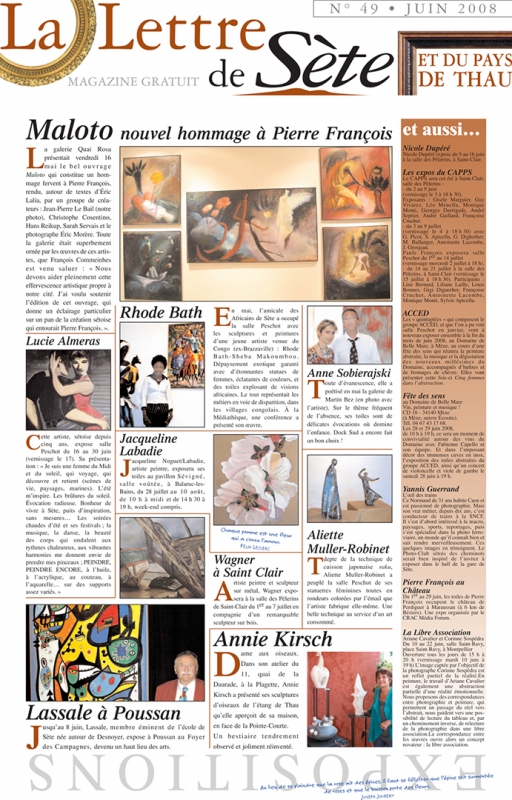 Rhode Makoumbou dans «La Lettre de Sète», magazine n° 49 (jun 2008)