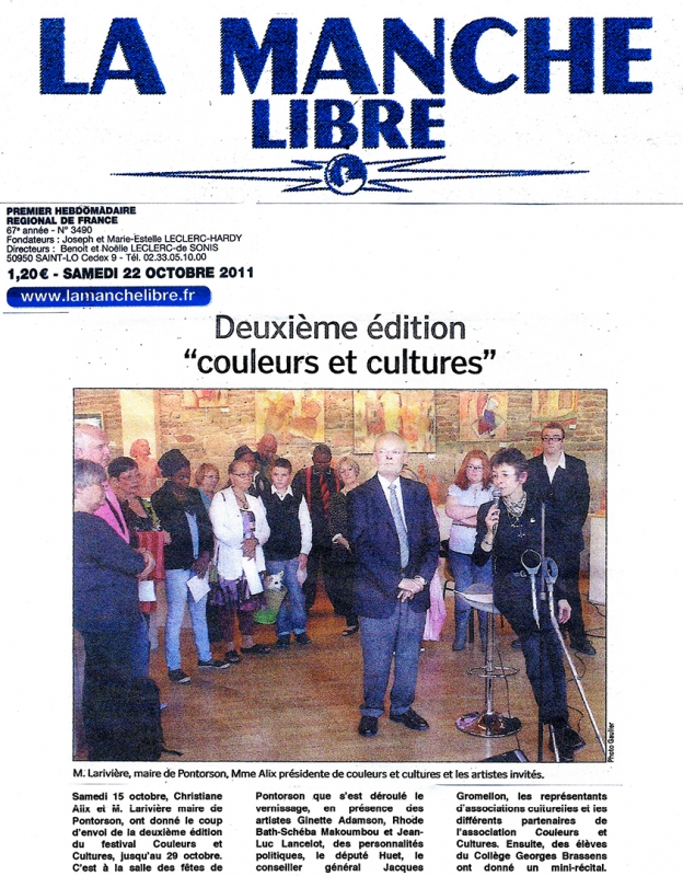 Rhode Makoumbou in «La Manche Libre», krant n° 3490 (za 22 okt 2011)