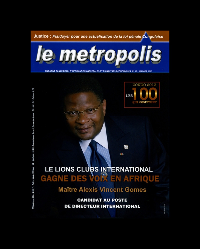 Rhode Makoumbou dans «Le metropolis», magazine n° 13 (jan 2013) • Coupure de presse 1/2