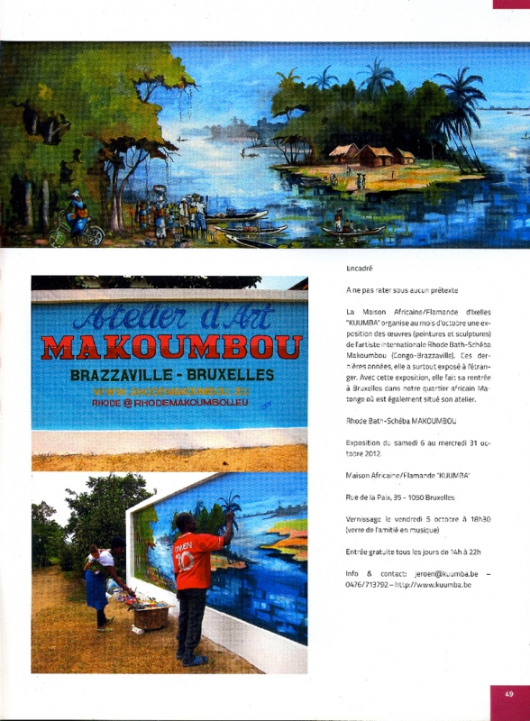 Rhode Makoumbou in «Le nouvelAfrique», tijdschrift n° 49 (okt 2012) • Krantenknipsel 2/2