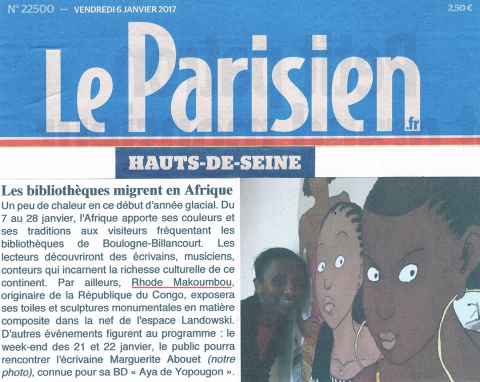 Rhode Makoumbou dans «Le Parisien», journal n° 22500 (ven 06 jan 2017)