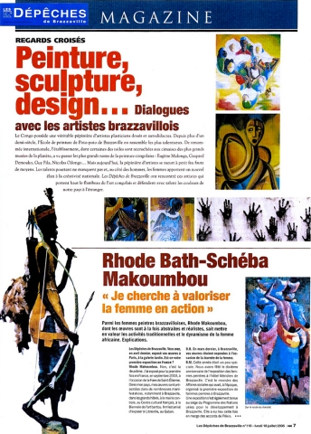 Rhode Makoumbou in «Les Dépêches de Brazzaville», krant n° 110 (ma 18 jul 2005)