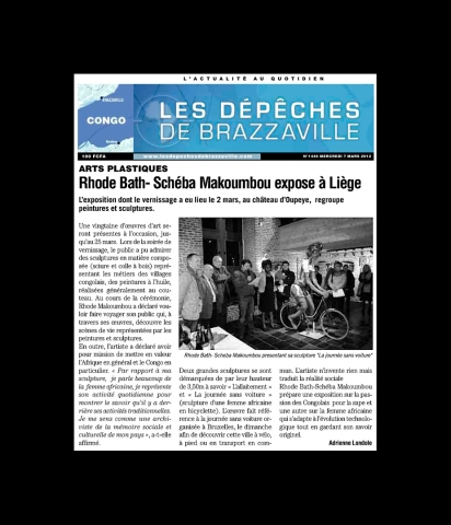 Rhode Makoumbou in «Les Dépêches de Brazzaville», krant n° 1446 (woe 07 mrt 2012)