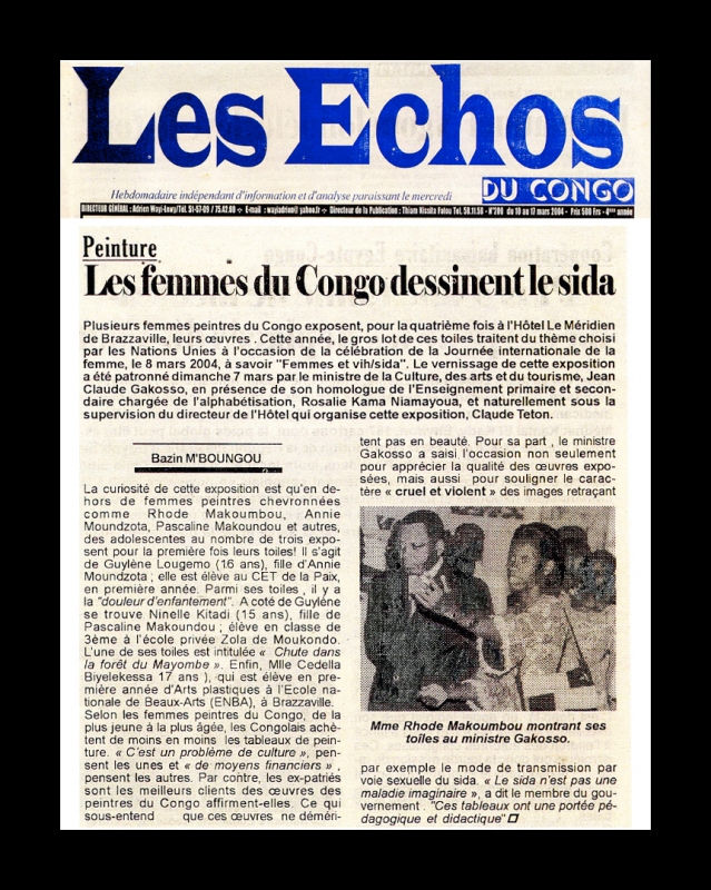 Rhode Makoumbou in «Les Échos du Congo», krant n° 200 (woe 10 mrt 2004)