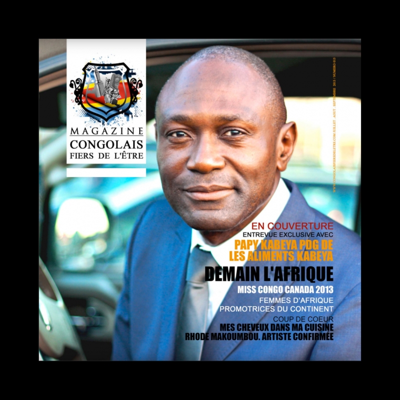 Rhode Makoumbou in «Magazine Congolais Fiers De L'Être», tijdschrift n° 15 (aug 2013) • Krantenknipsel 1/3