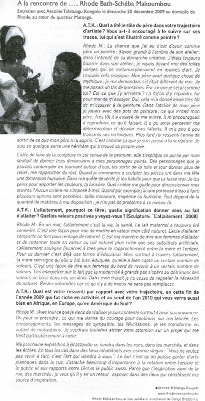 Rhode Makoumbou in «Matongazet», krant n° 1 (ma 01 mrt 2010) • Krantenknipsel 2/2