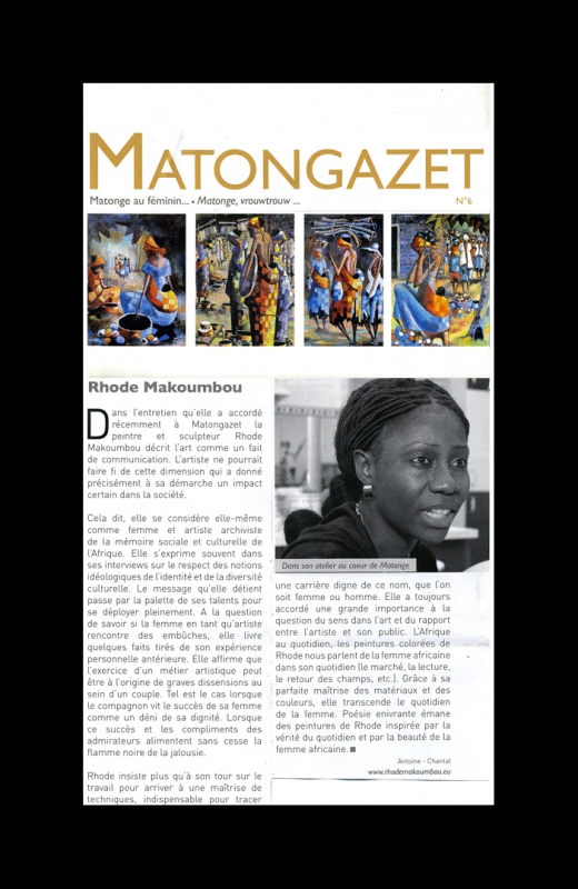 Rhode Makoumbou in «Matongazet», krant n° 6 (ma 04 apr 2011)