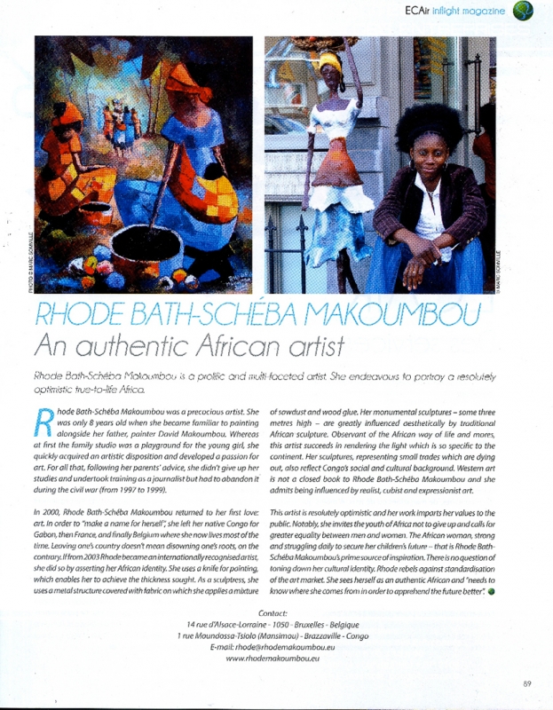 Rhode Makoumbou in «Mbote! - ECAir Inflight Magazine», tijdschrift n° 2 (nov 2012) • Krantenknipsel 4/4