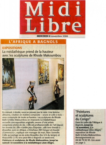 Rhode Makoumbou in «Midi Libre» (woe 08 nov 2006)