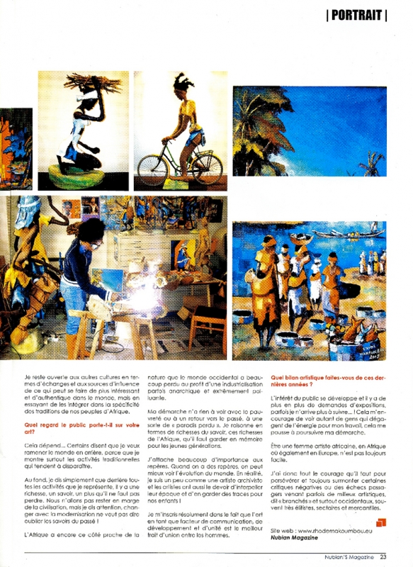 Rhode Makoumbou in «Nubian's», tijdschrift n° 3 (dec 2009) • Krantenknipsel 3/3