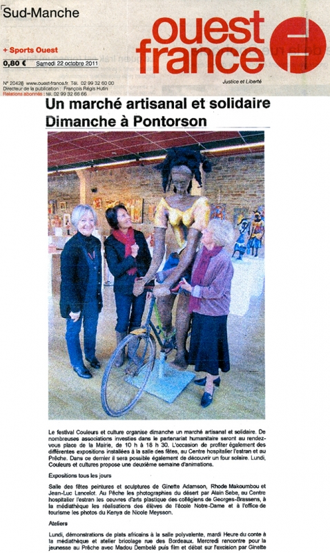 Rhode Makoumbou in «Ouest France», krant n° 20426 (za 22 okt 2011)