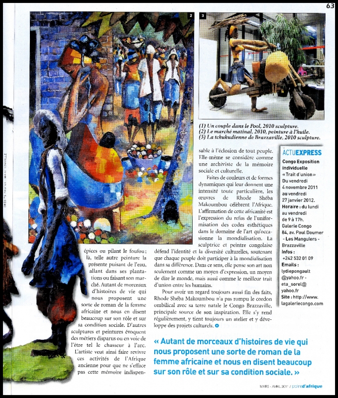Rhode Makoumbou dans «Point d'Afrique», magazine n° 1 (mar 01 mar 2011) • Coupure de presse 2/2